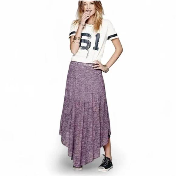 Free People FP Beach starry eye maxi skirt Aqua Marled XS EUC 2016 - Picture 6 of 8